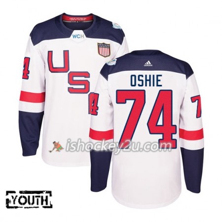 USA Team Trøje T.J. Oshie 74 2016 World Cup Børn Hvid Premier